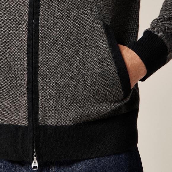 J.Crew Cashmere full-zip sweater in bird's-eye stitch - Picture 5 of 5